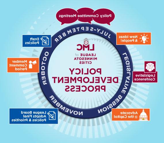 Graphic that depicts the LMC policy development process throughout the year